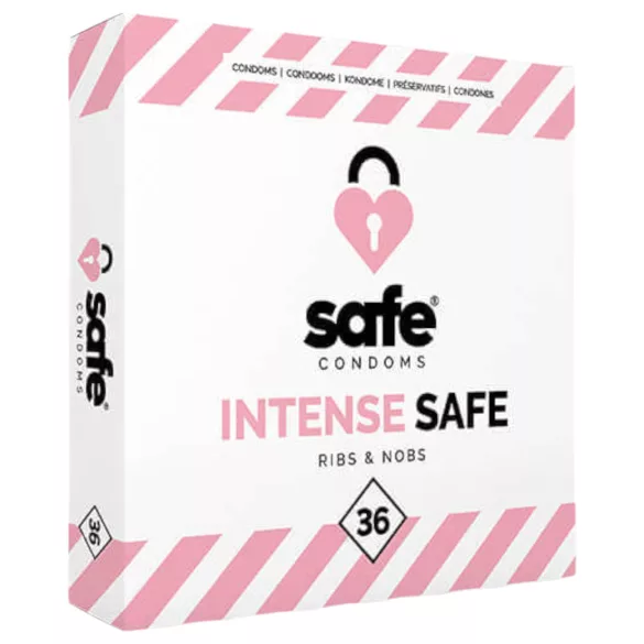 SAFE Intense Safe - Gerippt & genoppt Kondome (36 Stk.)
