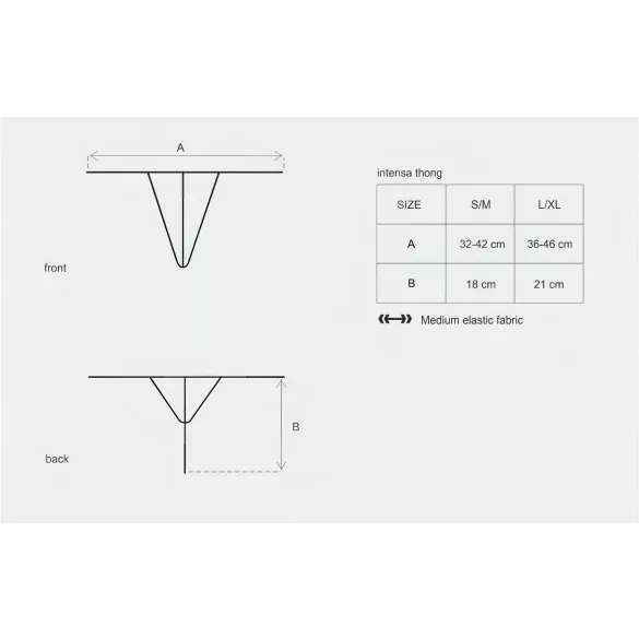 Obsessive Intensa - Riemen-Spitzen-Tanga (schwarz)
