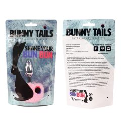   FEELZTOYS Bunny Tails - Metall-Analdildo mit Häschenschwänzen (silber-rosa)