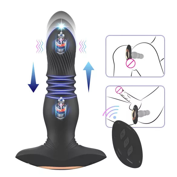 Aixiasia Roy - Akku-Radio-Analdildo (Schwarz)