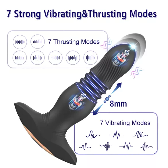 Aixiasia Roy - Akku-Radio-Analdildo (Schwarz)