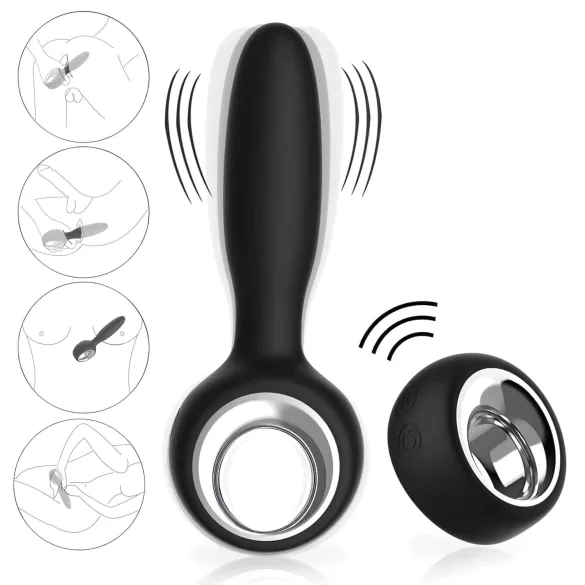 Aixiasia Dylon-Remote - Akku-Radio Analdildo (Schwarz)