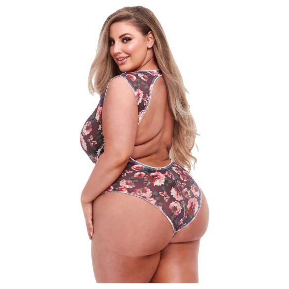 Baci Plus Size - Blumenmuster, Spitzen-Body
