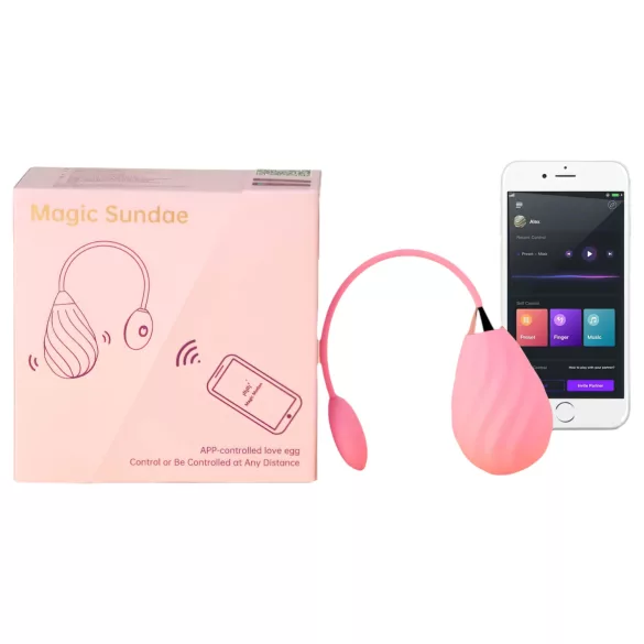Magic Motion Sundae - Intelligentes vibrierendes Ei, wiederaufladbar (pink)