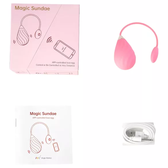 Magic Motion Sundae - Intelligentes vibrierendes Ei, wiederaufladbar (pink)