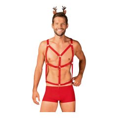   Obsessive Mr Reindy - Männer Rentier Kostüm (3-teilig) - rot