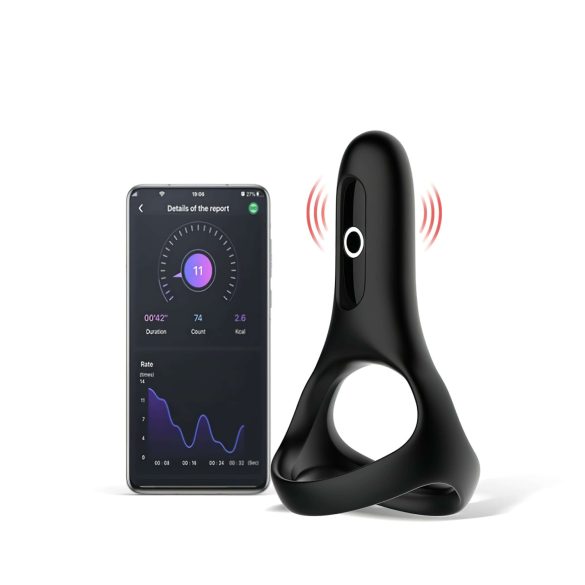 Magic Motion Rise - Intelligenter, akkubetriebener Vibrations-Penisring (Schwarz)