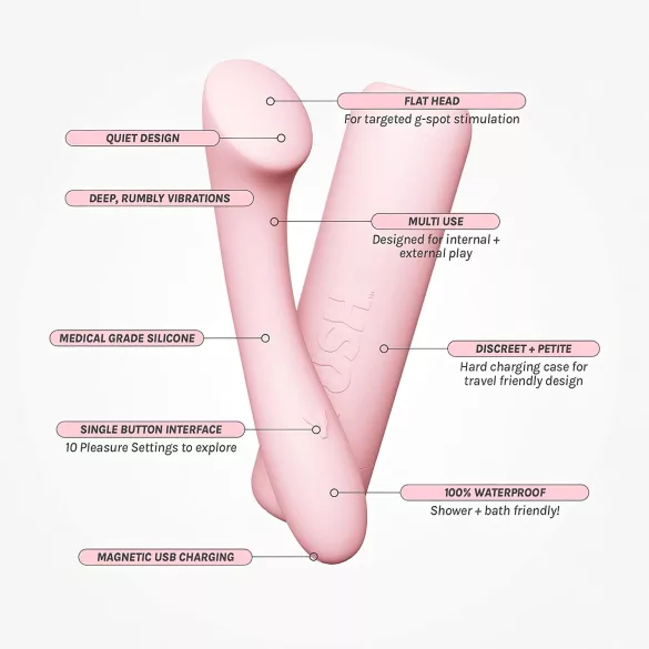 Vush Pop Shine - Wiederaufladbarer, wasserdichter G-Punkt Vibrator (Pink)