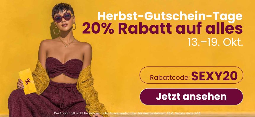 Herbst-Gutschein-Tage – 20 % Rabatt auf alles! lovesexshop.de sex shop 